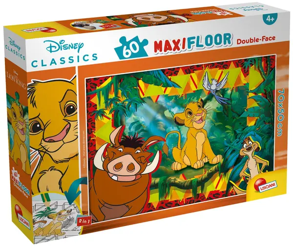 Puzzle cu două fete Lisciani de colorat din 60 piese - Regele Leu