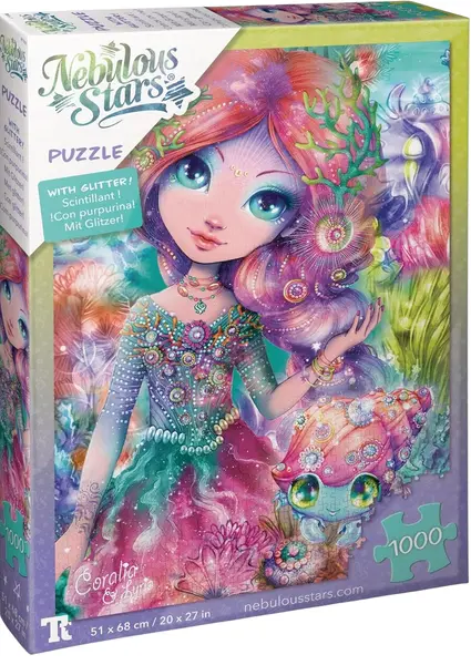 Puzzle cu sclipici Nebulous Stars din 1000 piese - Coralia și Lyria