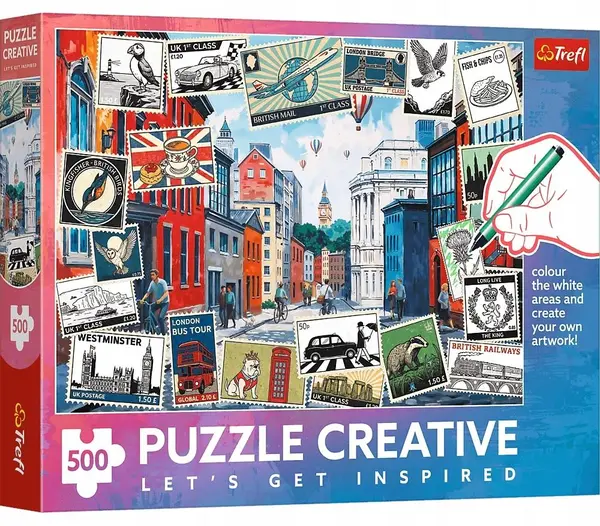 Puzzle de colorat Trefl din 500 piese - Salutări din Londra