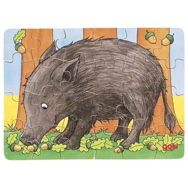 Puzzle din lemn - Animale din padure, 24 piese (mai multe modele, pret pe bucata) | Goki