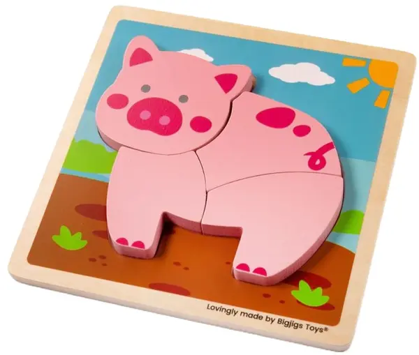 Puzzle din lemn Bigjigs - Piglet