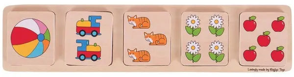 Puzzle din lemn Bigjigs - Ridicati si conectati numerele
