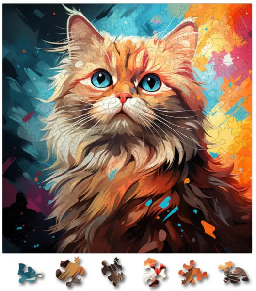 Puzzle din lemn - British Longhair 3 | Woodmix Puzzles