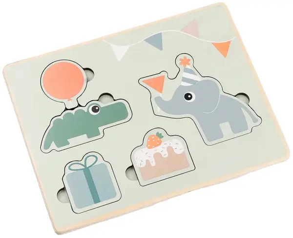 Puzzle din lemn Done by Deer - Celebration, mix de culori