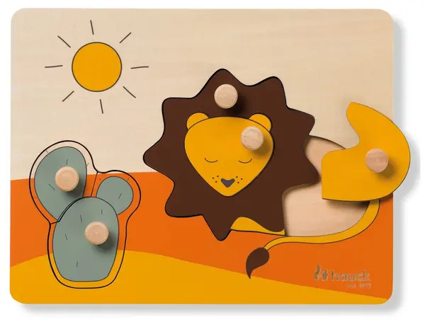Puzzle din lemn Hauck - Puzzle N Sort, Leu