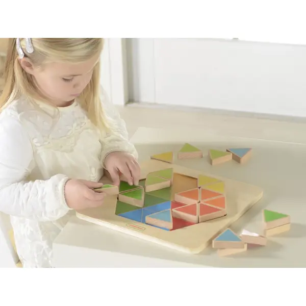 Puzzle din lemn - Hexagon colorat | Masterkidz
