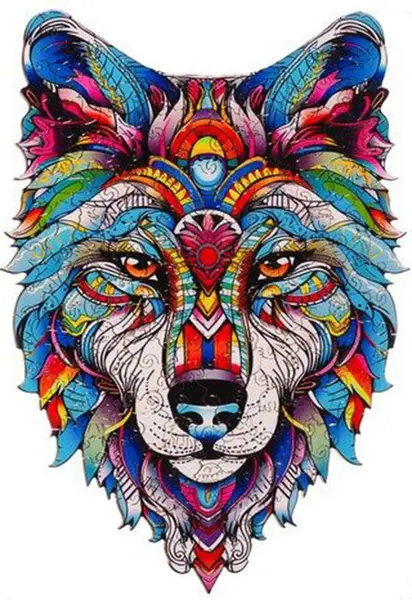 Puzzle din lemn Kruzzel - Lup, 170 piese