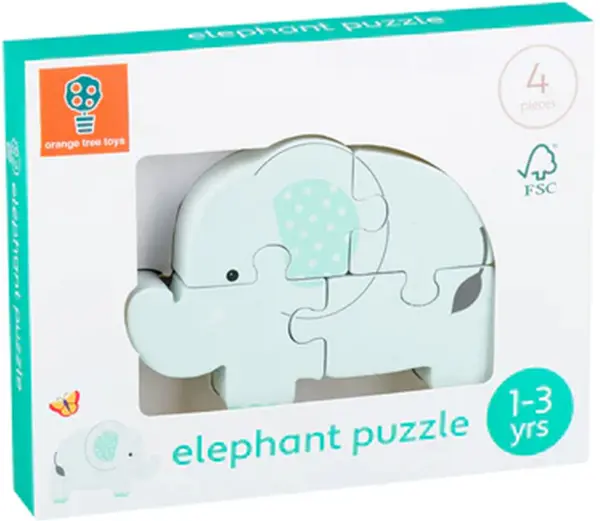Puzzle din lemn Orange Tree Toys - Elefant