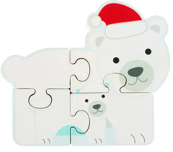 Puzzle din lemn Orange Tree Toys - Urși polari