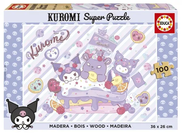 Puzzle din lemn pentru copii Educa de 100 piese - Kuromi