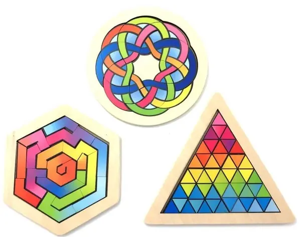 Puzzle din lemn pentru copii Goki - Culori si forme, sortiment