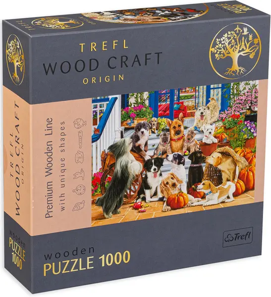 Puzzle din lemn Trefl din 1000 de piese - Prietenia cainilor