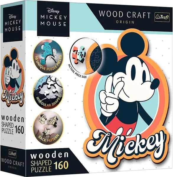 Puzzle din lemn Trefl din 160 de piese - Retro Mickey Mouse