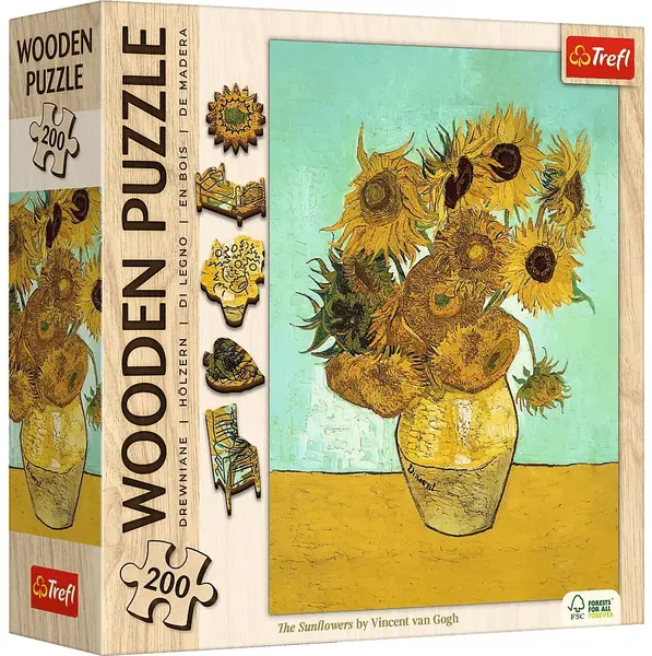 Puzzle din lemn Trefl din 200 piese - Floarea soarelui