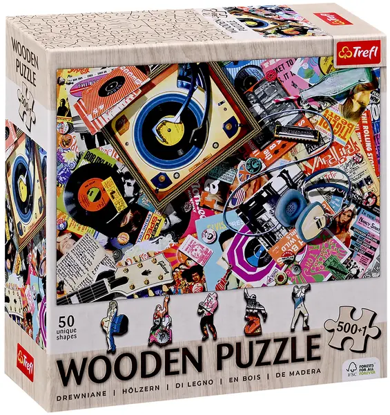 Puzzle din lemn Trefl din 500+1 piese - În lumea muzicii