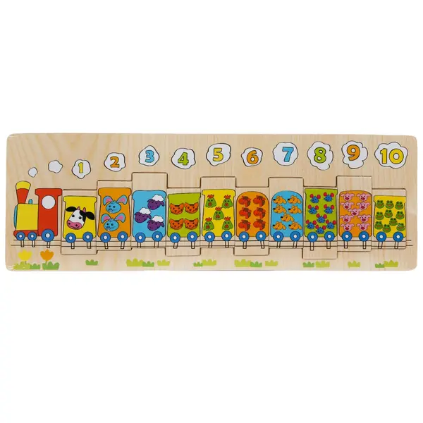 Puzzle din lemn, Trenulet, 11 piese