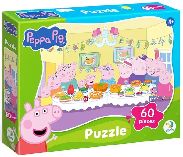 Puzzle DoDo de 60 piese - Familia Purcelușului Peppa