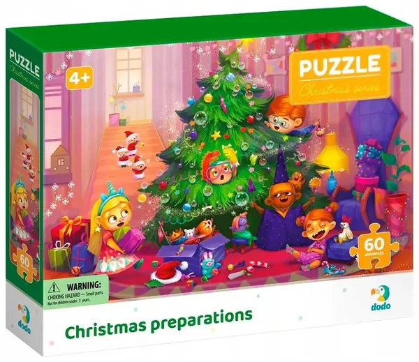 Puzzle DoDo din 60 piese - Pregătirile de Crăciun
