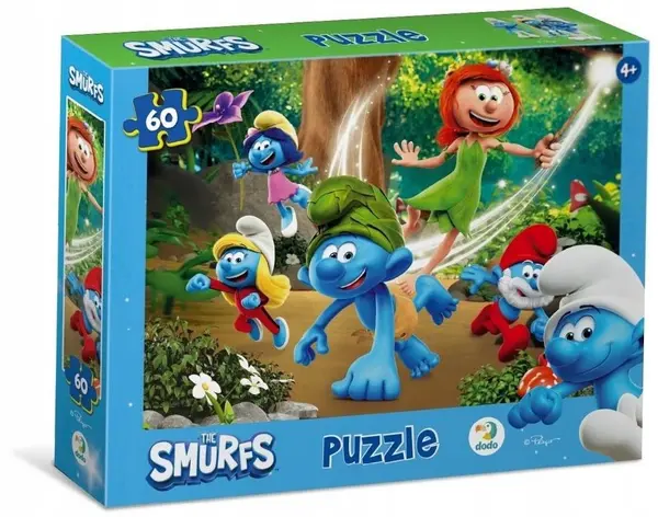 Puzzle DoDo din 60 piese - Ștrumfii și Prințesa
