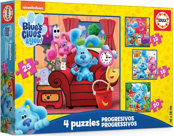 Puzzle Educa 4 în 1 - Enigmele lui Blue