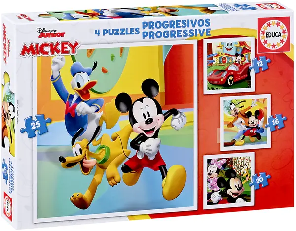 Puzzle Educa 4 in 1 - Mickey si prietenii 2