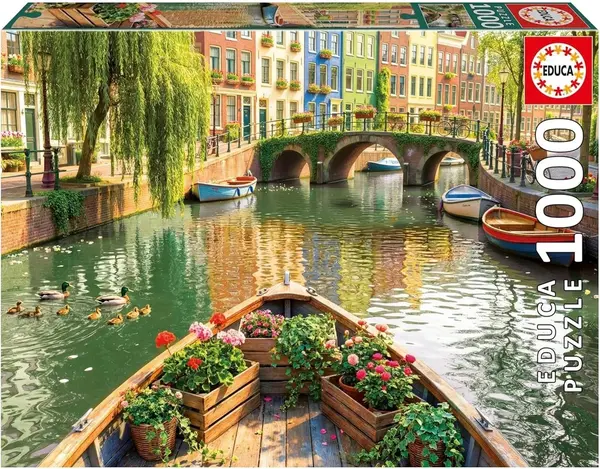 Puzzle Educa de 1000 piese - Plimbare cu barca în Amsterdam