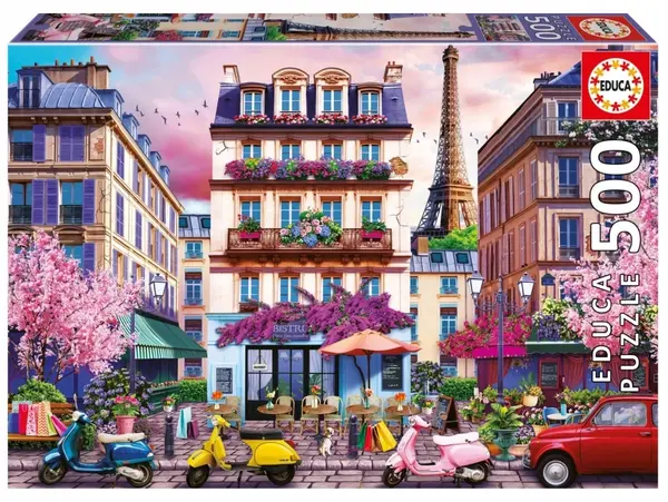 Puzzle Educa de 500 piese - Cartier comercial în Paris