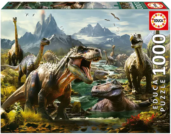 Puzzle Educa din 1000 de piese - Dinozauri feroce