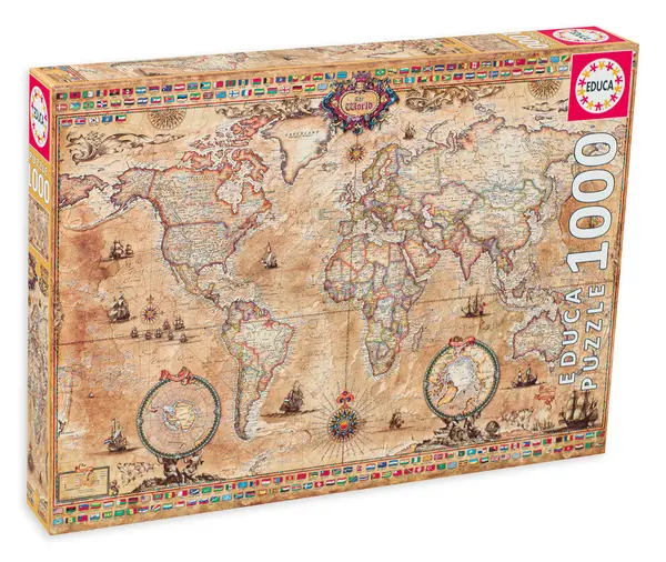 Puzzle Educa din 1000 de piese - Harta antica a lumii