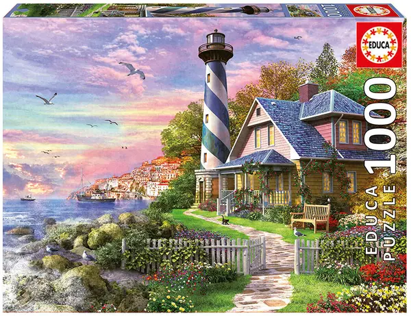 Puzzle Educa din 1000 de piese - Lighthouse at Rock Bay