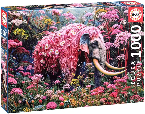 Puzzle Educa din 1000 piese - Elefant cu motiv floral