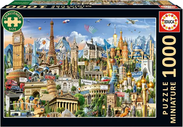 Puzzle Educa din 1000 piese - Simboluri ale Europei: miniatură