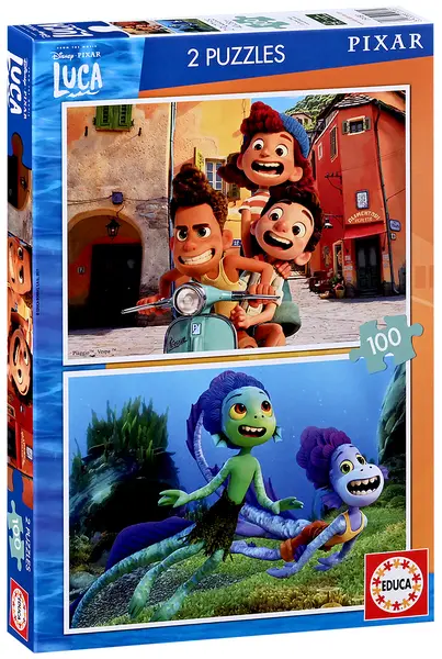 Puzzle Educa din 2 x 100 de piese - Aventurile de vara ale lui Luca