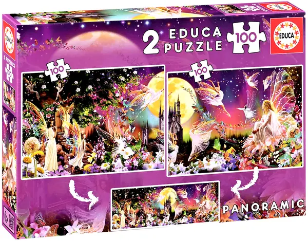 Puzzle Educa din 2 x 100 de piese - Un triptic fabulos