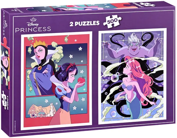 Puzzle Educa din 2 x 500 piese - Răufăcătorii Disney vs. Prințese
