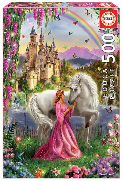 Puzzle Educa din 500 de piese - Fairy and Unicorn