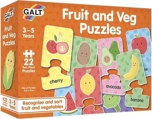 Puzzle educațional Galt - Fructe și legume