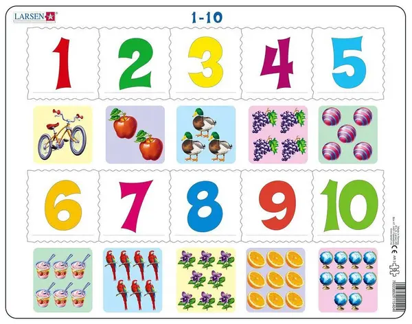 Puzzle educațional Larsen din 10 piese - Numără până la 10