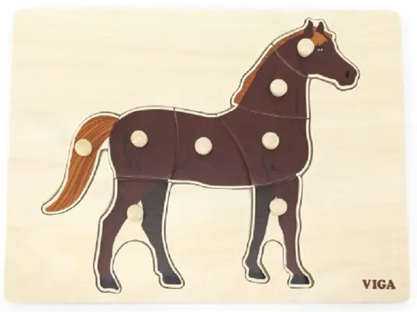 Puzzle educațional Montessori Viga - Calul
