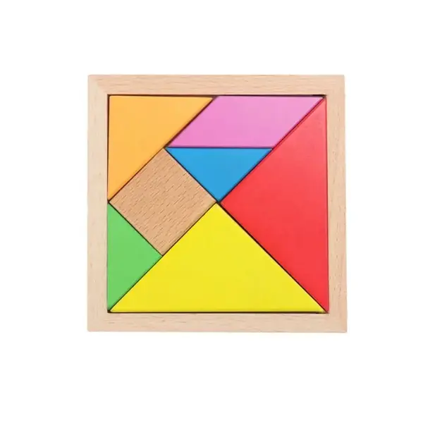 Puzzle educativ 3D Tangram, 7 piese lemn, 2 ani+ - Default Title