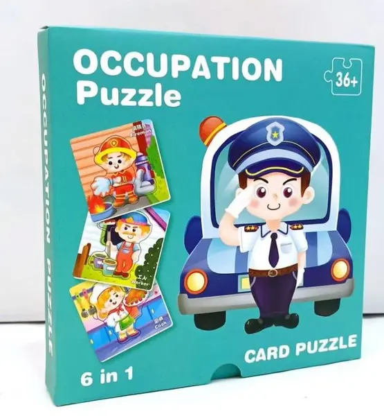 Puzzle educativ 6 in 1 cu meserii pentru asociere si invatare prin joaca