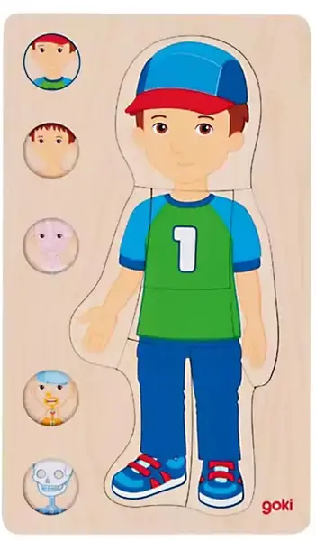 Puzzle educativ din lemn Goki - Anatomie ascunsă, fată