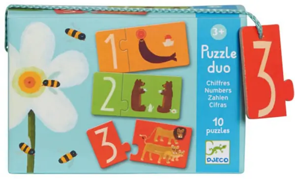 Puzzle educativ Djeco Duo din 20 de piese - Cifre