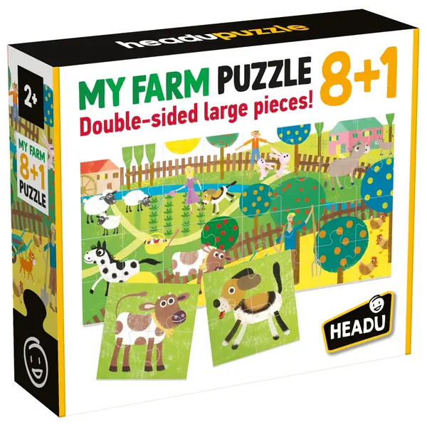 Puzzle educativ Headu - Ferma, 8+1