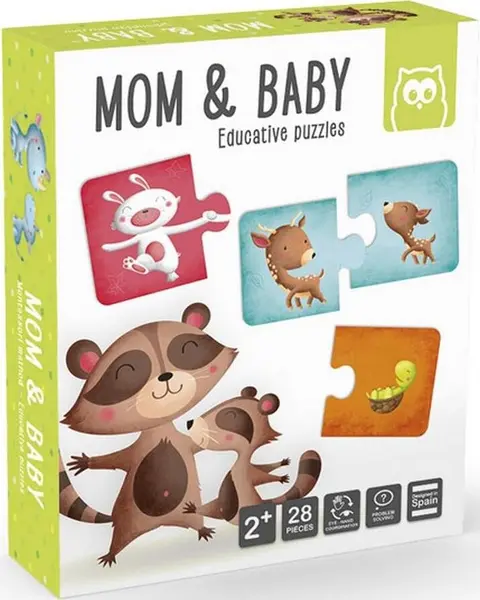 Puzzle educativ Montessori: Mama si puiul