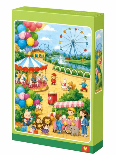 Puzzle educativ parc de distractii - 88 piese colorate