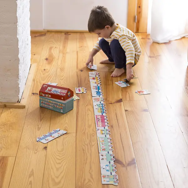 Puzzle educativ - Train puzzle house box | Apli