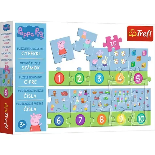 Puzzle Educativ Trefl Peppa Pig, Cifre, 20 piese