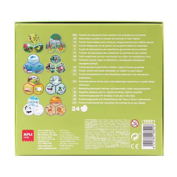 Puzzle educativ - Trio Puzzle - Animals | Apli