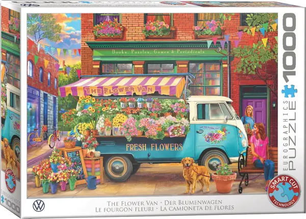 Puzzle Eurographics de 1000 de bucăți - Furgoneta cu flori
